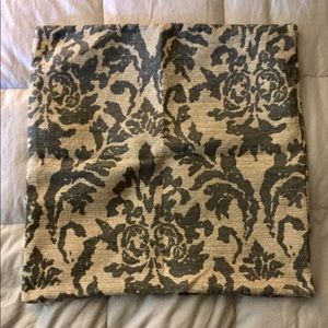 Grey floral print throw pillow cover